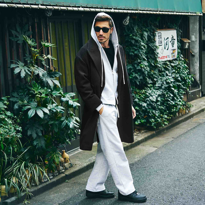 GSC「01 ZIP HOODIE」グレー　着用モデル