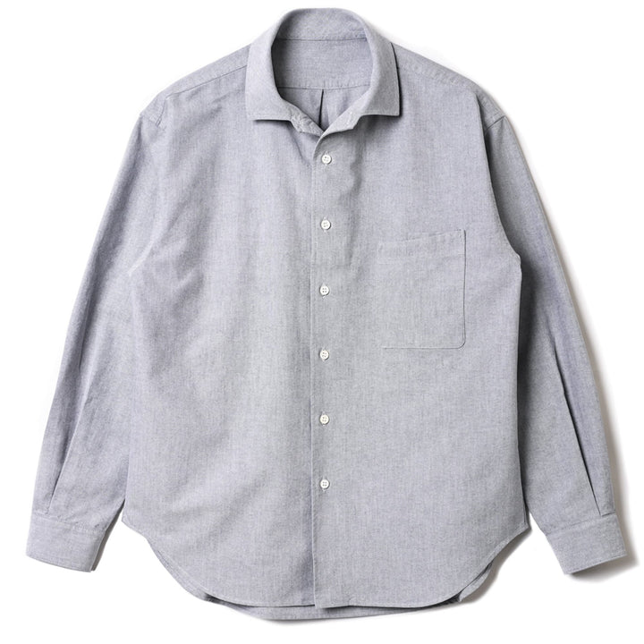 デュアルフェイスシャツ「BARON」グレー　フロント　物カット