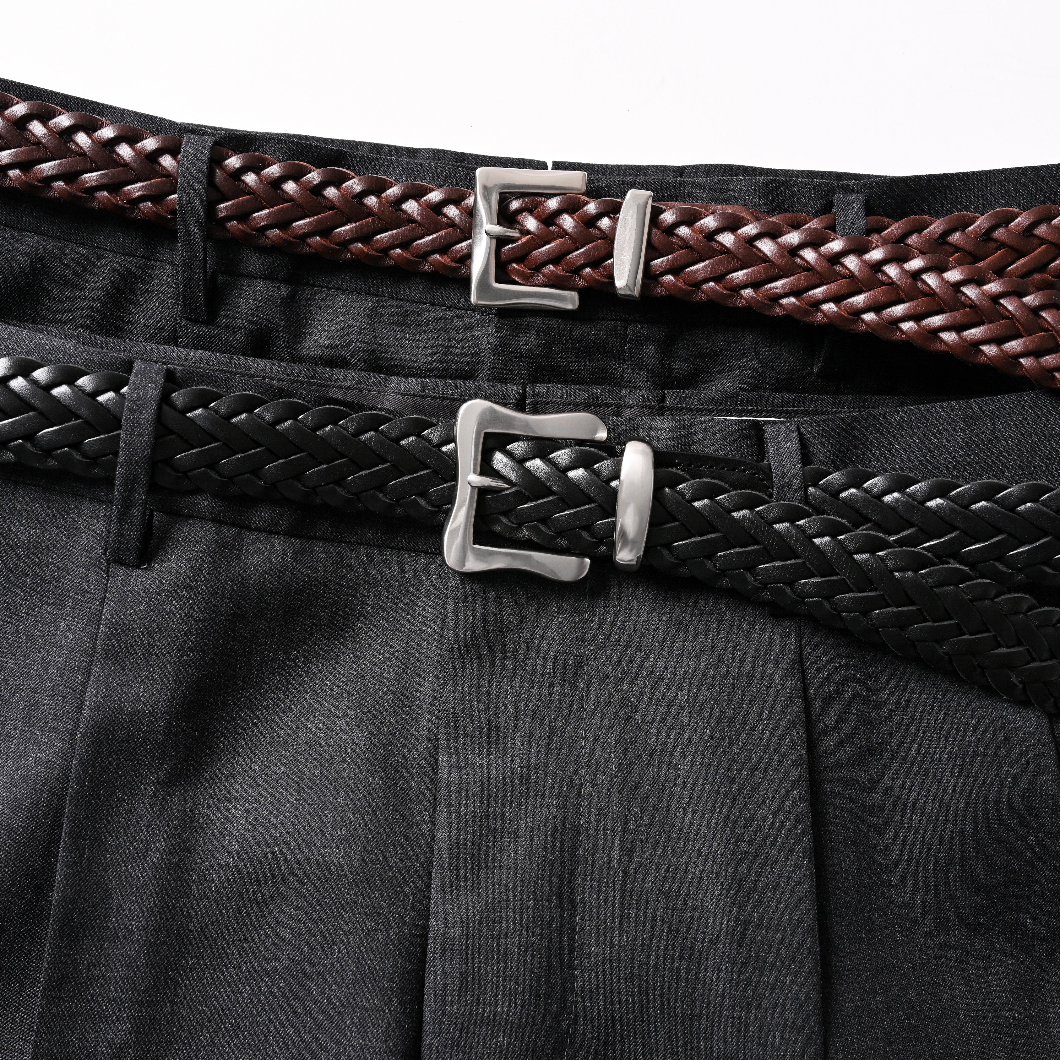 GENTLEMAN PROJECTS レザーメッシュベルト 125cm ブラウン GENTLEMAN PROJECTS レザーメッシュベルト 125cm ブラウン