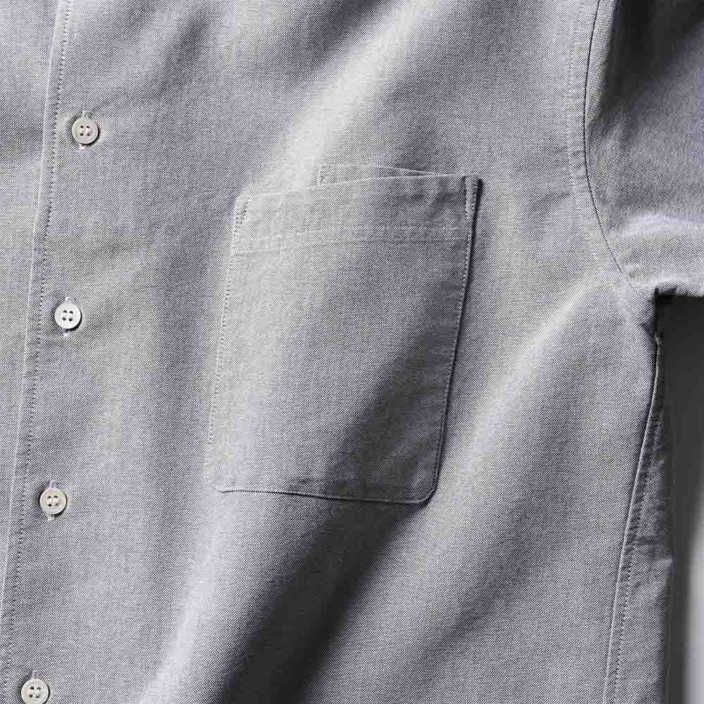 デュアルフェイスシャツ「BARON」グレー　胸ポッケットディテール