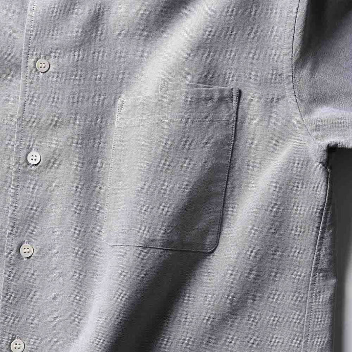 デュアルフェイスシャツ「BARON」グレー　胸ポッケットディテール