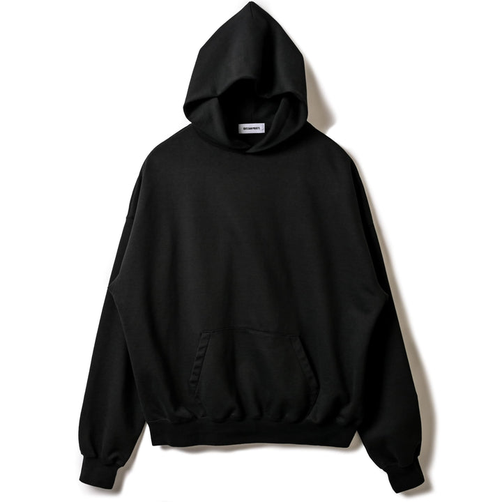 Jet black short-length BIG hoodie "Gary Noir"