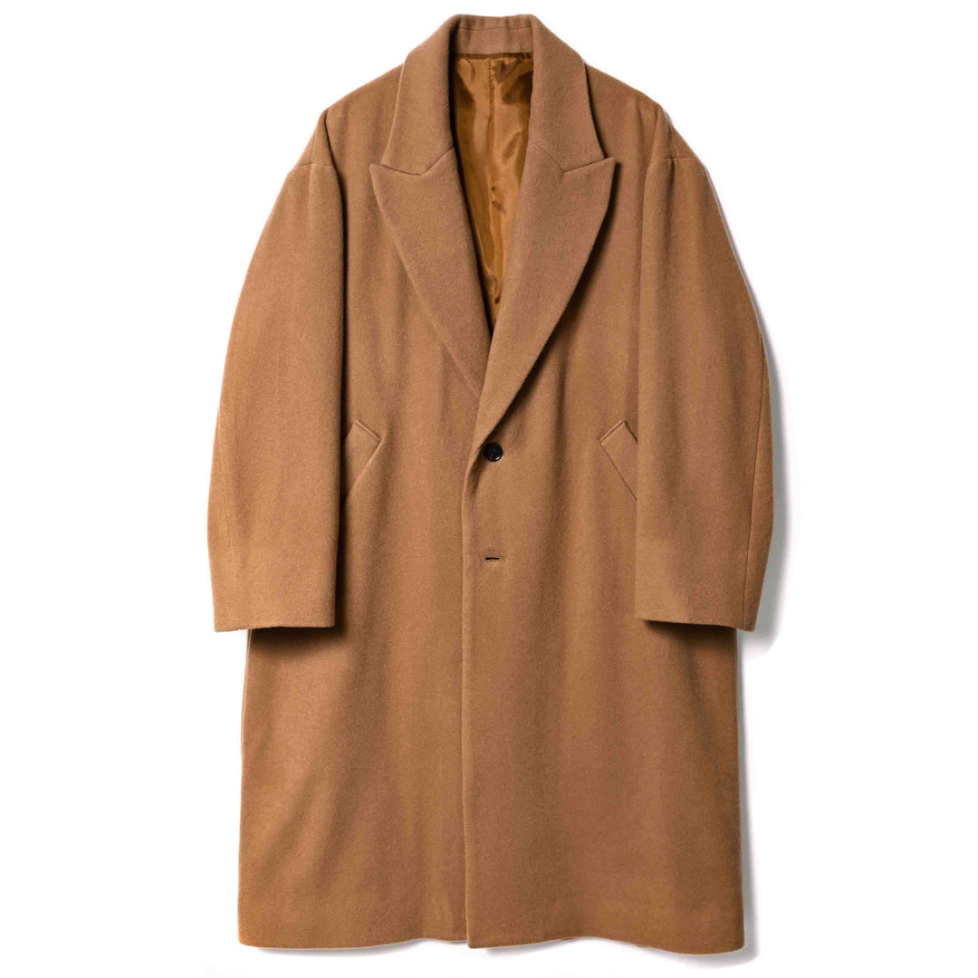 カシミヤ 100 オーバーサイズ 蛇腹 ドレープ チェスターコート マント ロングチェスターコート「SHANKS TOKYO(シャンクス トーキョー