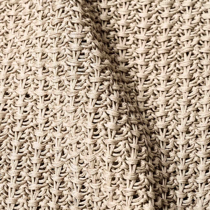 ザク編みカーディガン「ZEN(ゼン)」ベージュ　生地寄り　ディテール