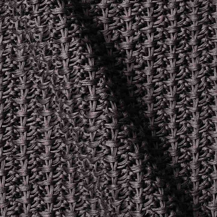 ザク編みカーディガン「ZEN(ゼン)」グレー　生地寄り　ディテール