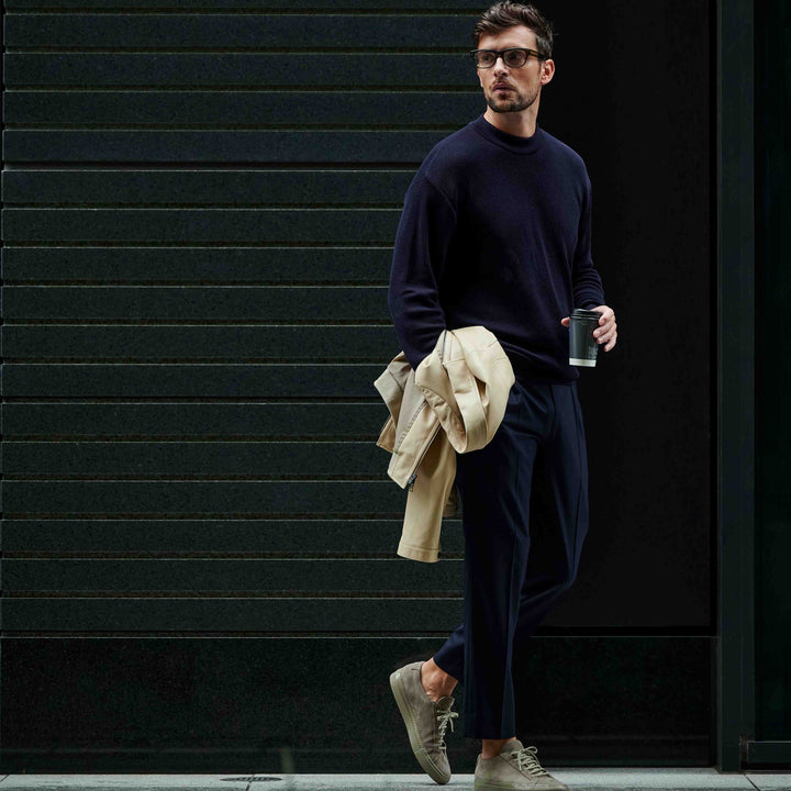 大人ON/OFF スラックス「LIBRA MILANO(リブラ ミラノ)」着用モデルカット