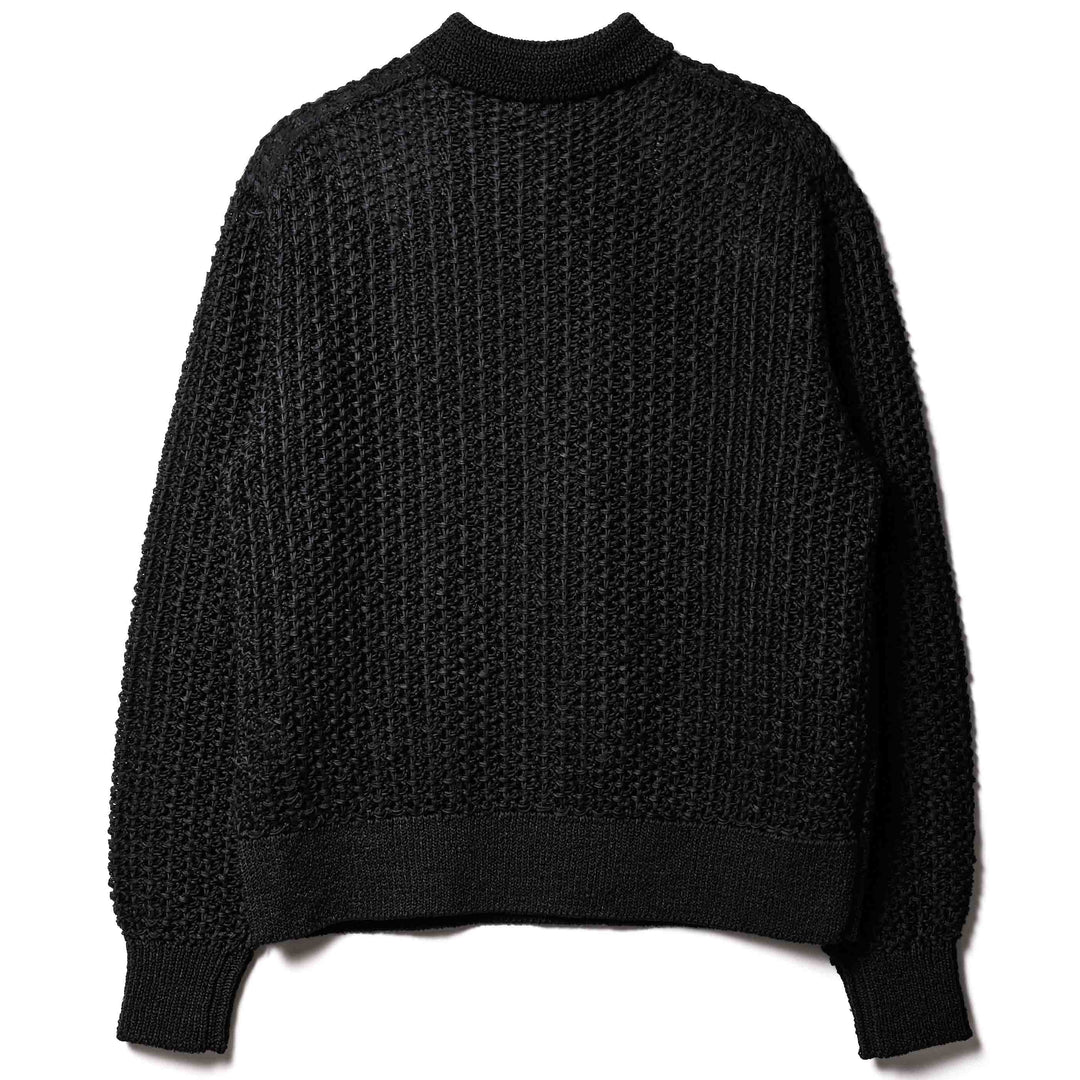 ザク編みニットポロシャツ「SUKHNA(スクナ)」バック　物カット