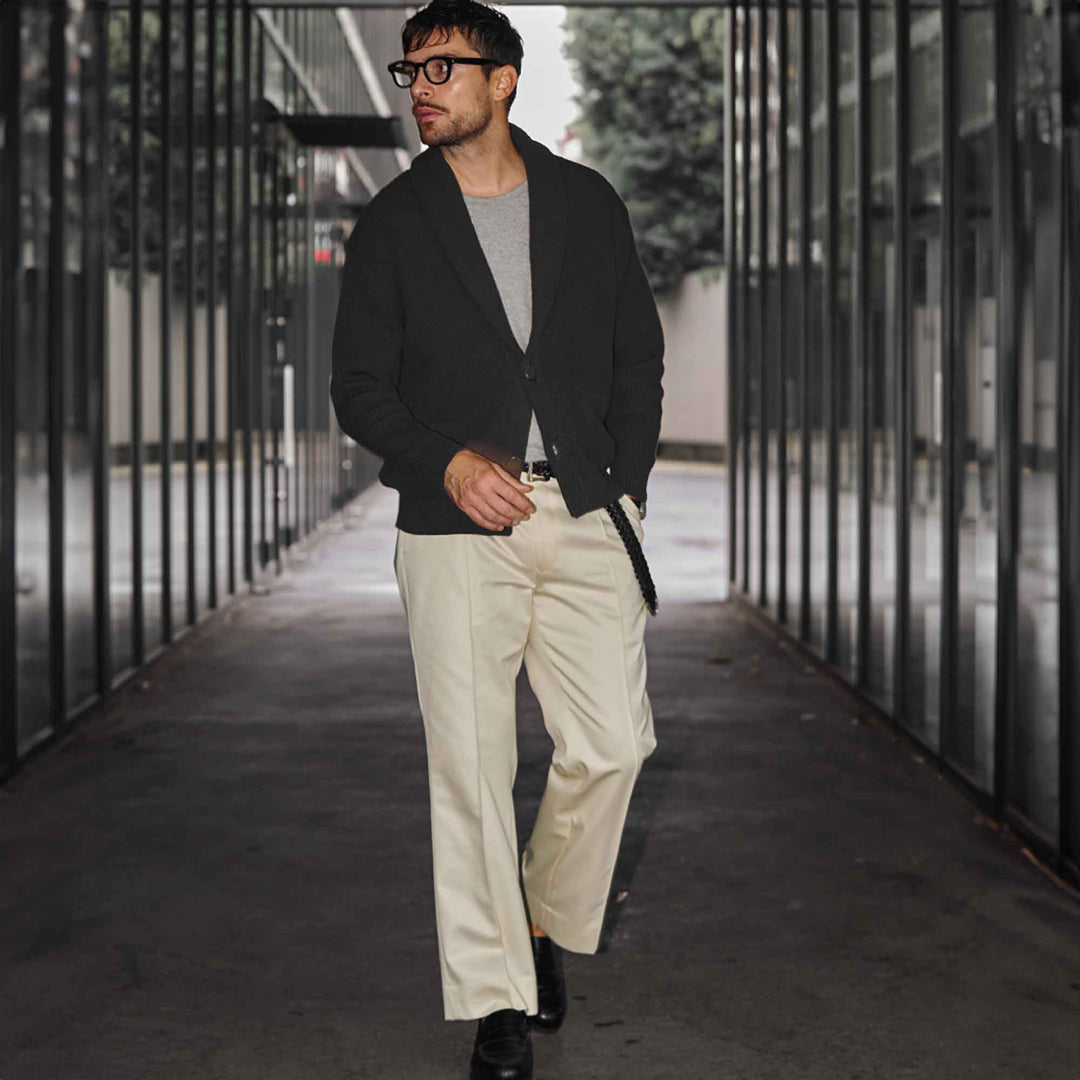 俺たち”の都会派モダンニット「THE WOOSTER 2B CARDIGAN」 – GENTLEMAN