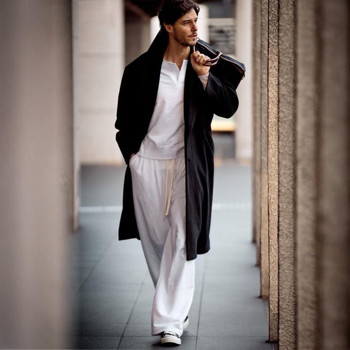 Mini fleece 2-pleat sweatpants "OWEN"