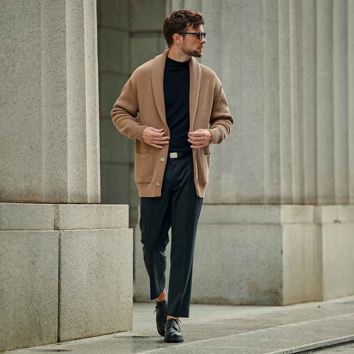 大人ON/OFF スラックス「LIBRA MILANO(リブラ ミラノ)」着用モデルカット