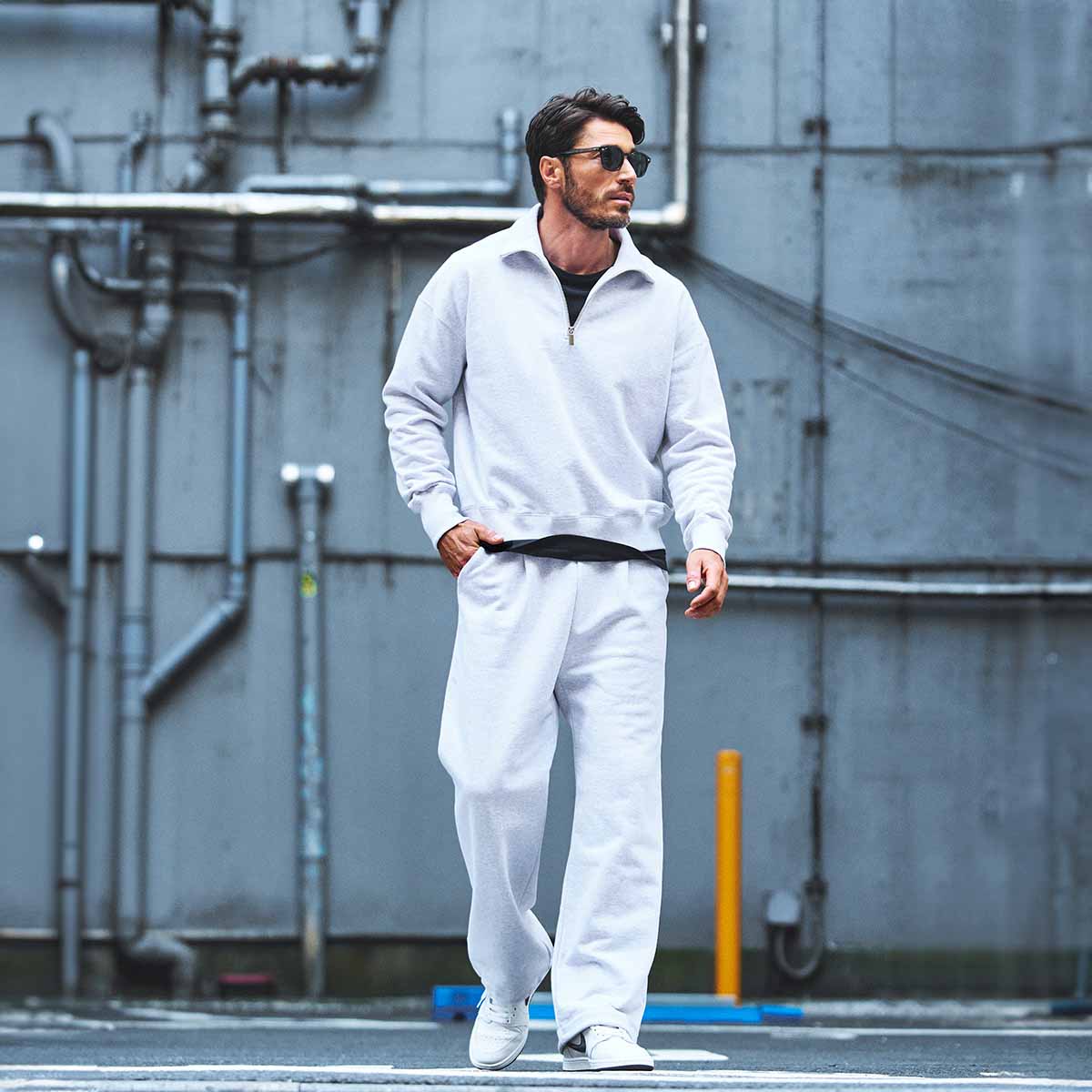 メンズウェア #GENTLEMAN CREW SWEAT - WHITE - GSC「03 HALF ZIP」 – GENTLEMAN PROJECTS
