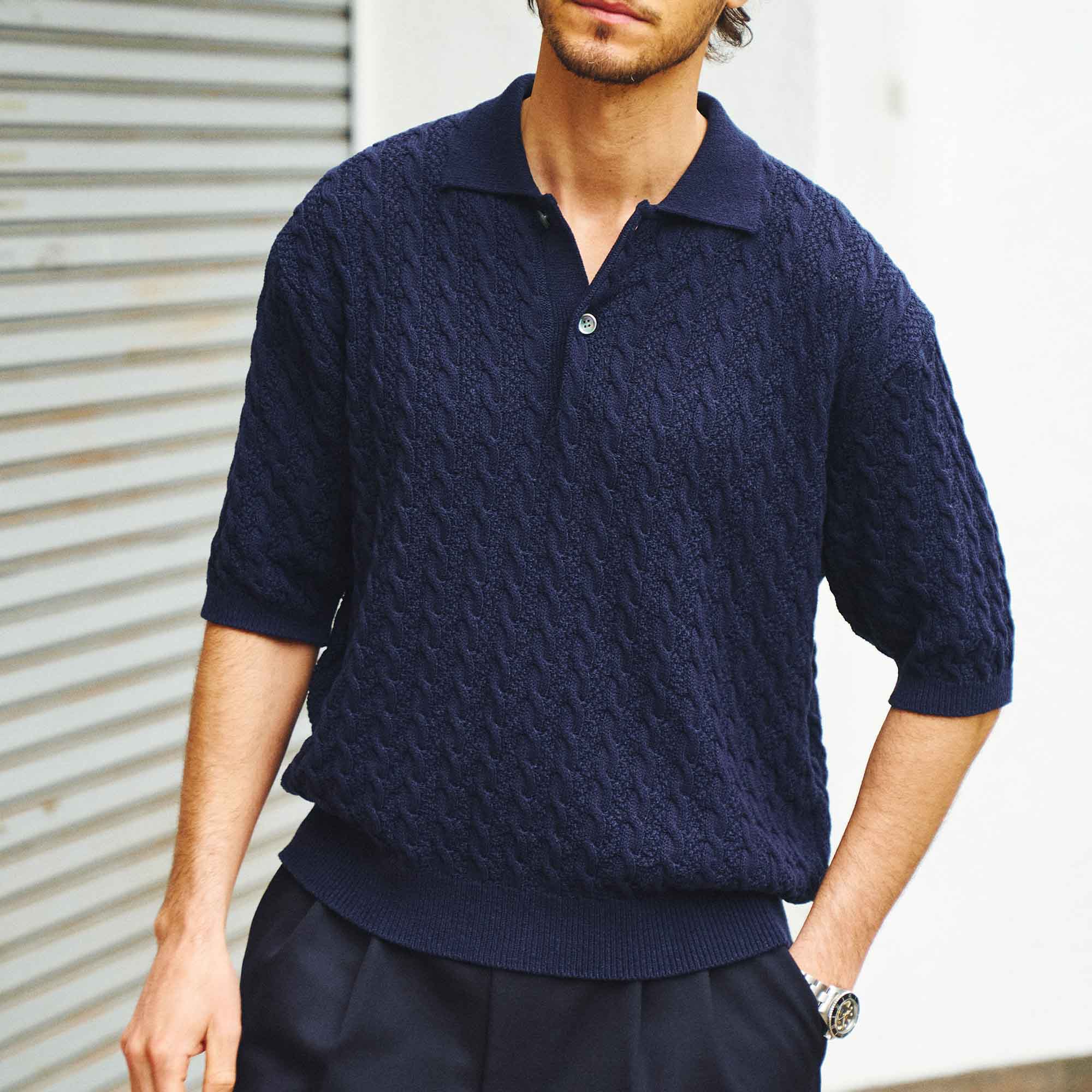 ケーブル鹿の子ニットポロ「CARTER」 – GENTLEMAN PROJECTS