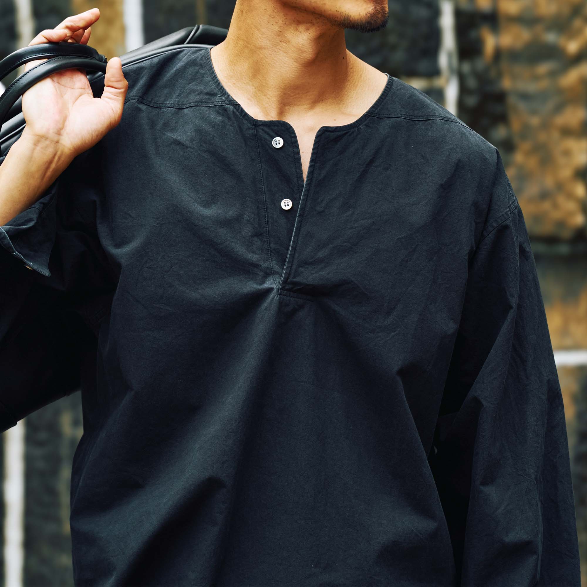 ノーカラープルオーバーシャツ「NOAH」 – GENTLEMAN PROJECTS