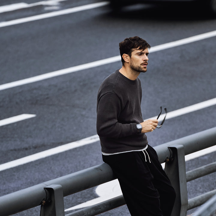 Mini fleece 2-pleat sweatpants "OWEN"