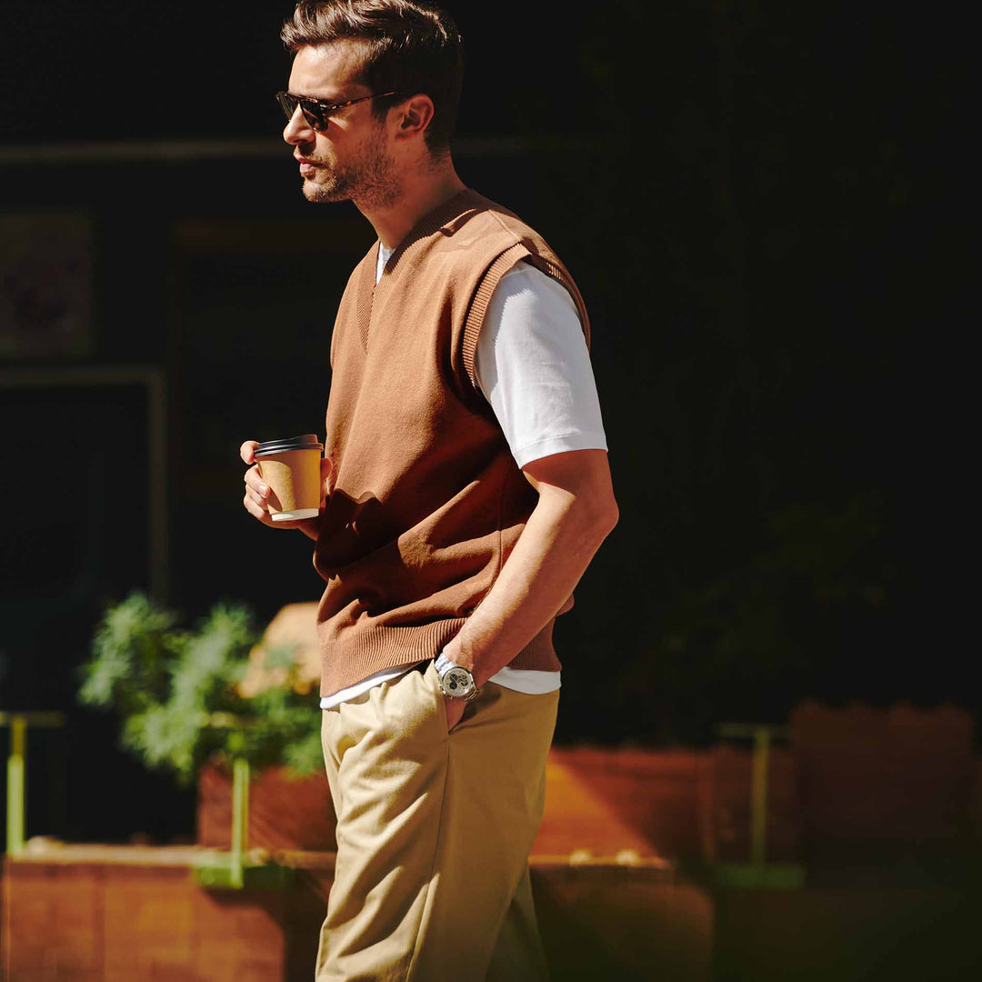 和紙コットンニットベスト「WILLY(ウィリー)」着用モデル