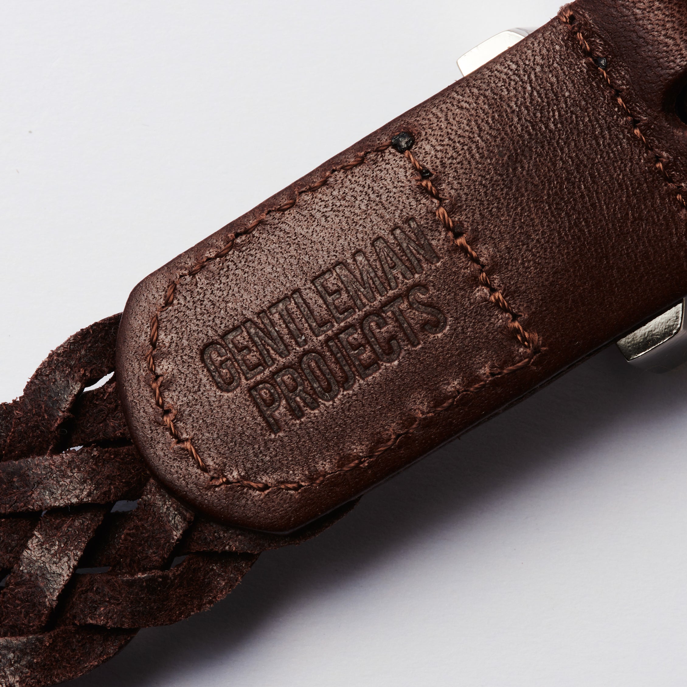 GENTLEMAN PROJECTS レザーメッシュベルト 125cm ブラウン GENTLEMAN PROJECTS レザーメッシュベルト 125cm ブラウン